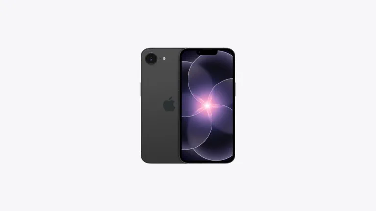 Apple iPhone 17e front and back in black.