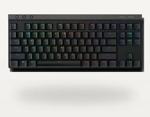 Logitech G515 LIGHTSPEED TKL low-profile wireless gaming keyboard.