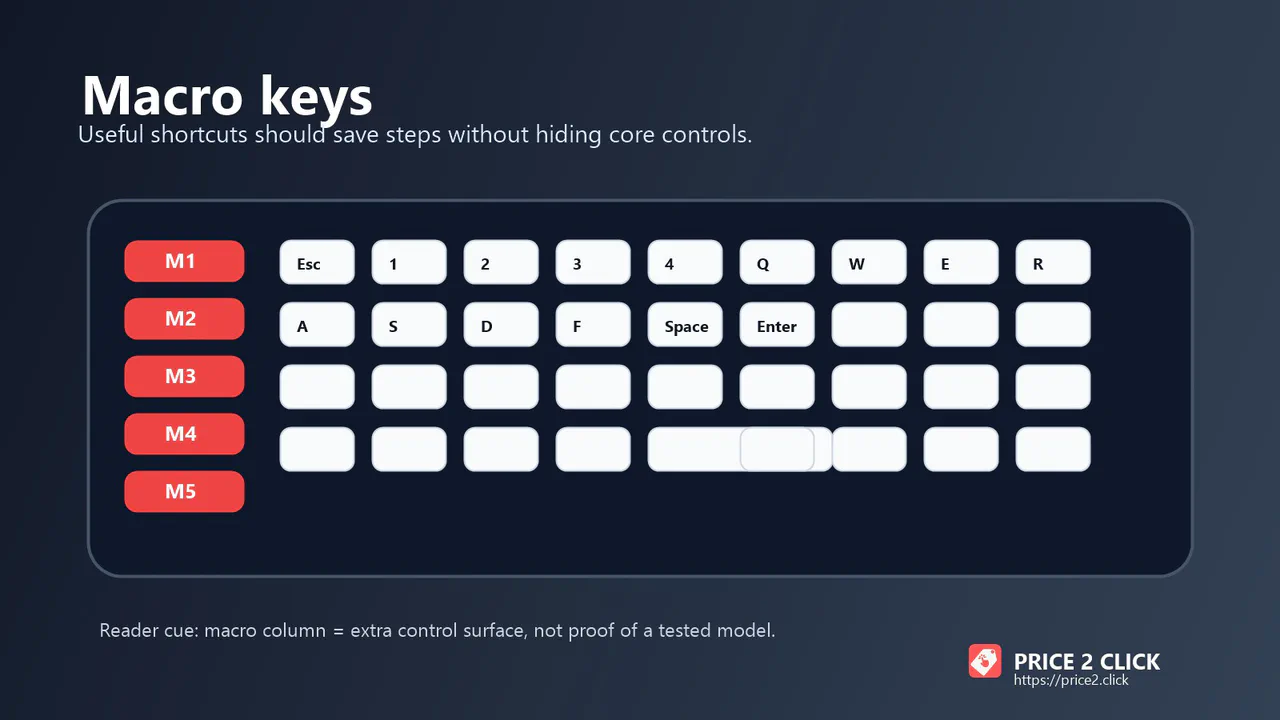 Nahaufnahme einer großen Tastatur mit viel belegter Fläche.